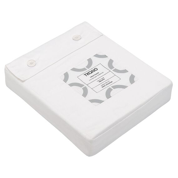 Простыня из сатина белого цвета из коллекции Essential, 180х270 см, изображение 4