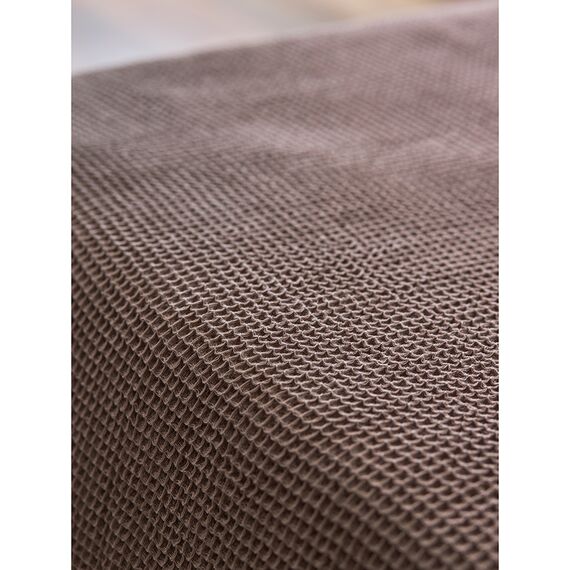 Покрывало вафельное из хлопка серо-бежевого цвета из коллекции Essential, 180х250 см, Tkano, изображение 6