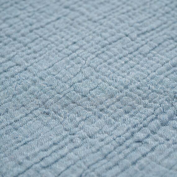 Покрывало двухстороннее из многослойного муслина джинсово-синего цвета из коллекции Essential, 180х250 см, Tkano, изображение 11