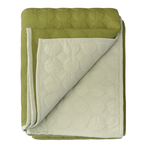 Покрывало стеганое Solid dots оливкового цвета из коллекции Essential, 230х250 см, Tkano, изображение 11