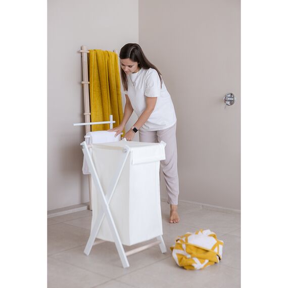 Полотенце банное горчичного цвета из коллекции Essential, 90х150 см, изображение 6