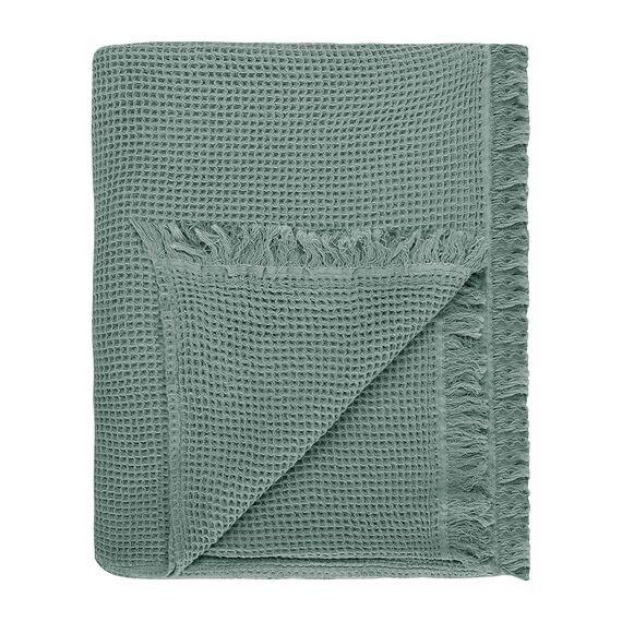 Покрывало вафельное из хлопка цвета шалфея из коллекции Essential, 230х250 см, Tkano, изображение 11