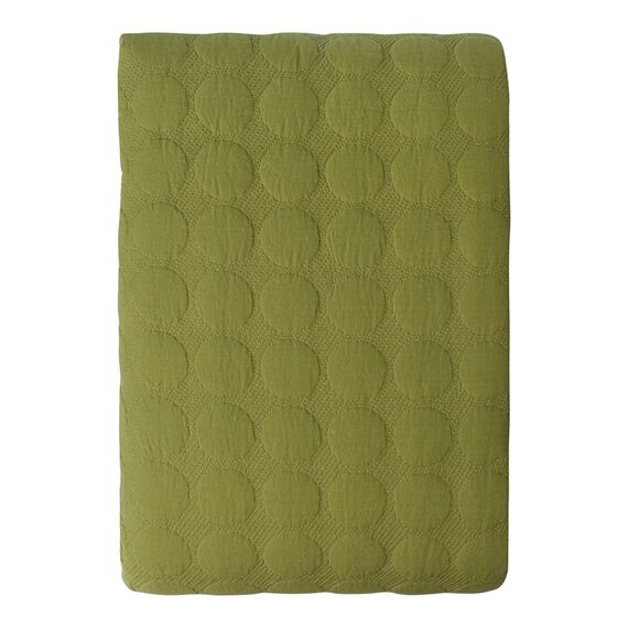 Покрывало стеганое Solid dots оливкового цвета из коллекции Essential, 230х250 см, Tkano, изображение 10