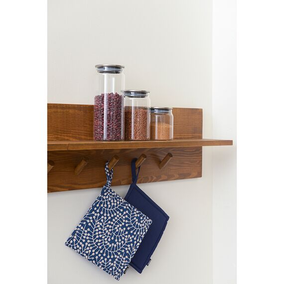 Прихватка темно-синего цвета с принтом Спелая Смородина из коллекции Scandinavian touch, 22х22 см, изображение 3