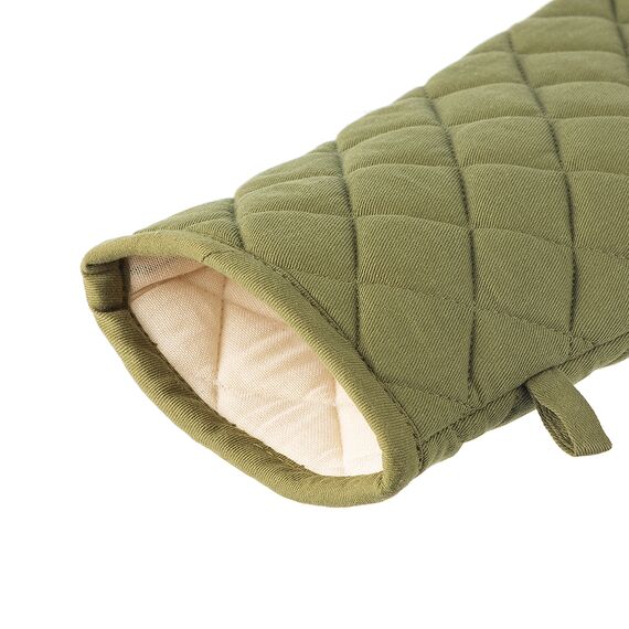 Прихватка-варежка из хлопка оливкового цвета из коллекции Essential, 17,5х33 см, изображение 2