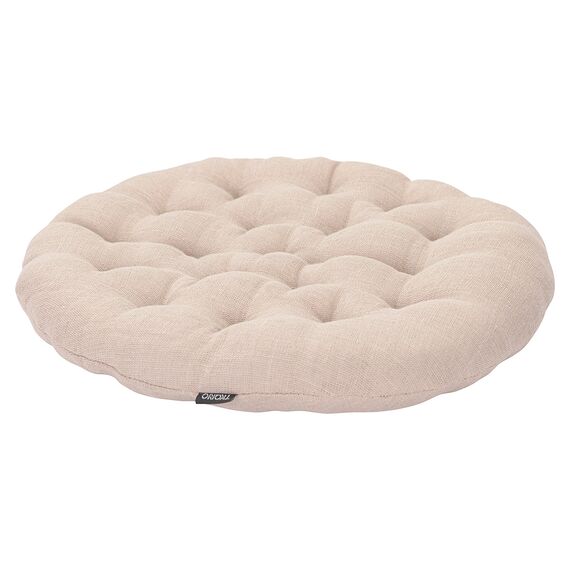 Подушка на стул круглая из стираного льна бежевого цвета из коллекции Essential, 40х40x4 см, изображение 4