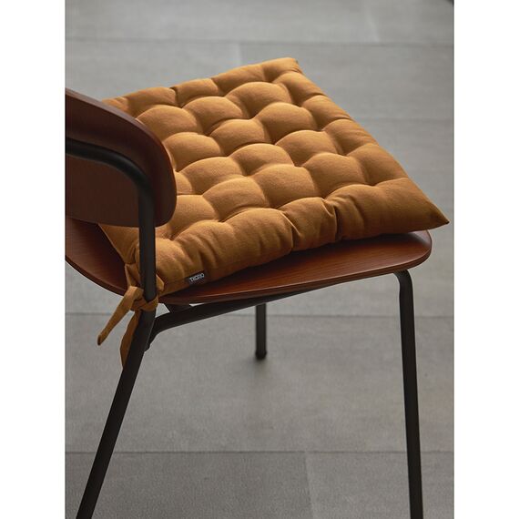 Подушка на стул из хлопка цвета карри из коллекции Essential, 40х40 см, Tkano, изображение 5