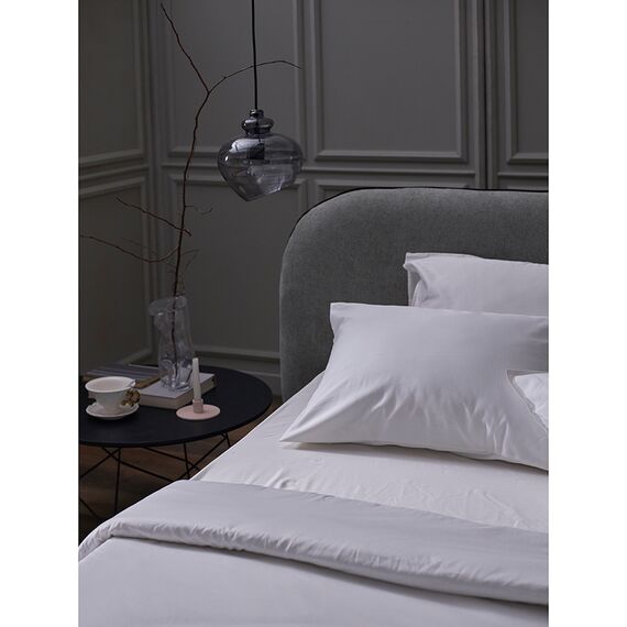 Простыня на резинке из плотного сатина белого цвета из коллекции Essential, 180х200х30 см, Tkano, изображение 5