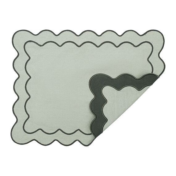 Салфетка под приборы с контрастным кантом зеленого цвета из коллекции Trendy Ruffles, 35х45 см, Tkano, изображение 2