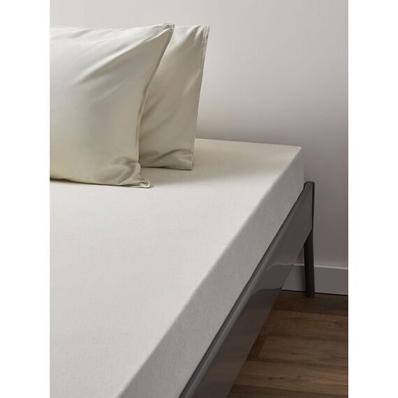 Простыня на резинке из хлопкового трикотажа серо-бежевого цвета из коллекции Essential, 160х200х30 см, Tkano, изображение 6