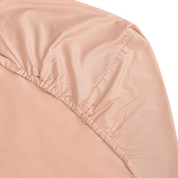 Простыня на резинке из сатина цвета пыльной розы из коллекции Essential, 200х200 см, изображение 2