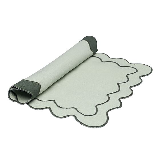 Салфетка под приборы с контрастным кантом зеленого цвета из коллекции Trendy Ruffles, 35х45 см, Tkano, изображение 3