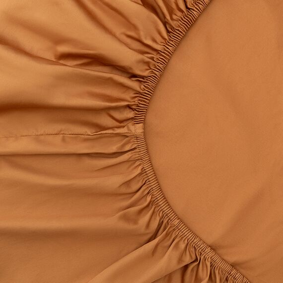 Простыня на резинке из сатина из коллекции Meditation, caramel, 180х200х30 см, Tkano, изображение 11