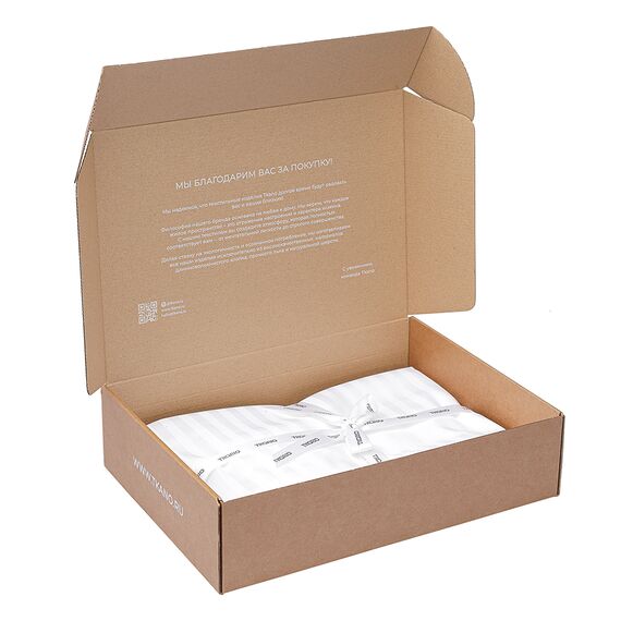 Простыня на резинке из страйп-сатина из коллекции Essential, 200х200х30 см, Tkano, изображение 10