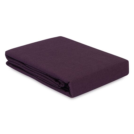 Простыня из стираного перкаля сливового цвета из коллекции Essential, 240х270 см, Tkano