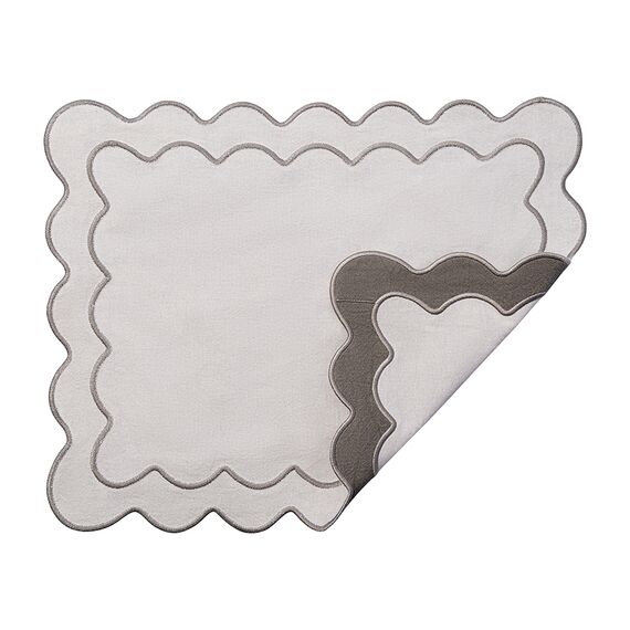 Салфетка под приборы с контрастным кантом серого цвета из коллекции Trendy Ruffles, 35х45 см, Tkano, изображение 2