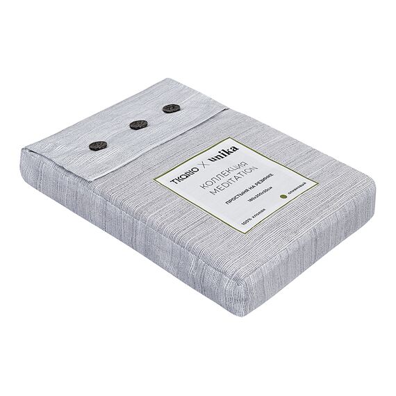 Простыня на резинке из сатина из коллекции Meditation, olive, 180х200х30 см, Tkano, изображение 12