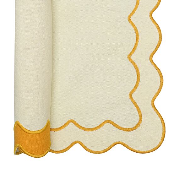 Салфетка под приборы с контрастным кантом горчичного цвета из коллекции Trendy Ruffles, 35х45 см, Tkano, изображение 4