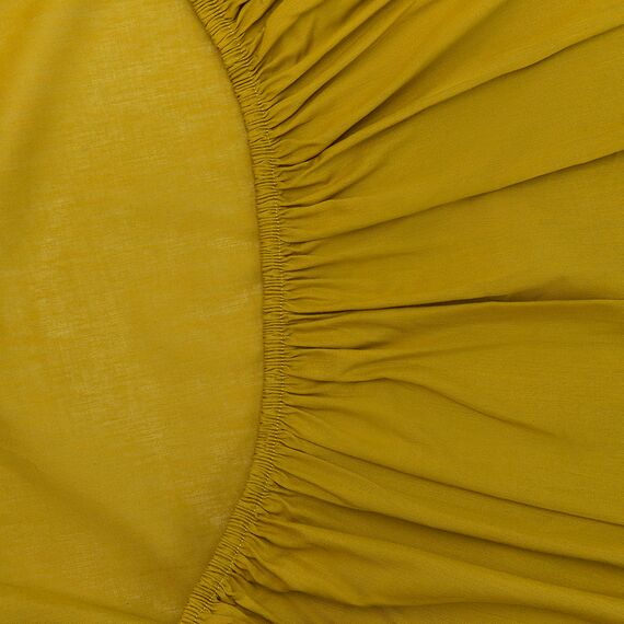 Простыня на резинке оливкового цвета из коллекции Essential, 160х200х30 см, изображение 3