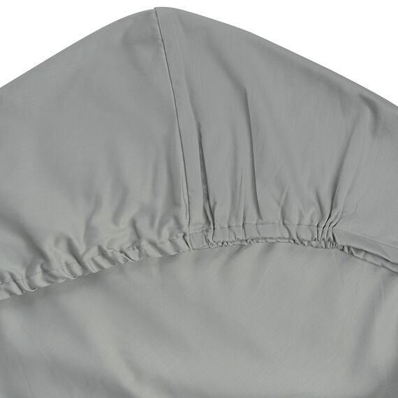 Простыня на резинке из сатина светло-серого цвета из коллекции Essential, 200х200х30 см, изображение 3