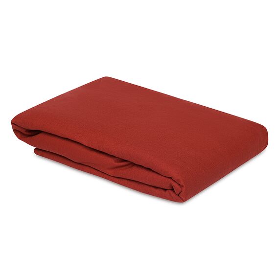 Простыня на резинке изо льна и хлопка цвета копченой паприки из коллекции Essential, 180х200х30 см, Tkano, изображение 9