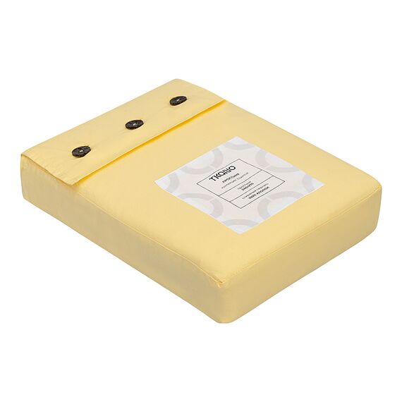 Простыня из стираного перкаля светло-желтого цвета из коллекции Essential, 240х270 см, Tkano, изображение 8