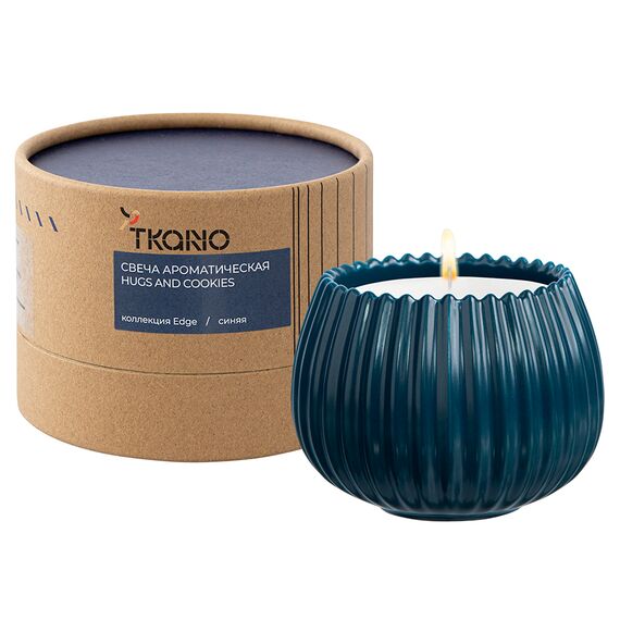 Свеча ароматическая Hugs and Cookies из коллекции Edge, синий, 30 ч, Tkano