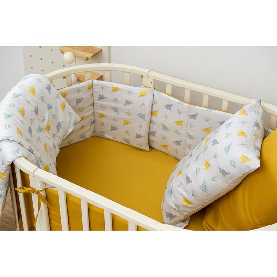 Простыня овальная на резинке из сатина горчичного цвета из коллекции Essential, 75х125х20 см, изображение 5