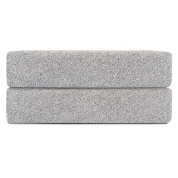 Простыня на резинке из хлопкового трикотажа серого цвета из коллекции Essential, 180х200х30 см, Tkano