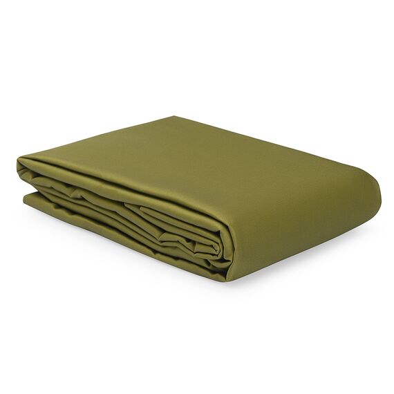 Простыня на резинке из премиального сатина оливкового цвета из коллекции Essential, 200х200х30 см, Tkano, изображение 6