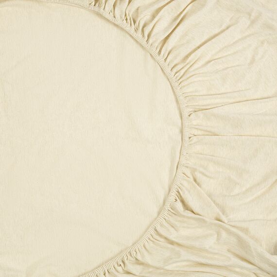 Простыня на резинке из хлопкового трикотажа серо-бежевого цвета из коллекции Essential, 180х200х30 см, Tkano, изображение 11