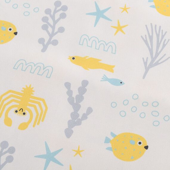 Простыня круглая на резинке из сатина с принтом Oceania world из коллекции Tiny world, 75х75х20 см, изображение 3