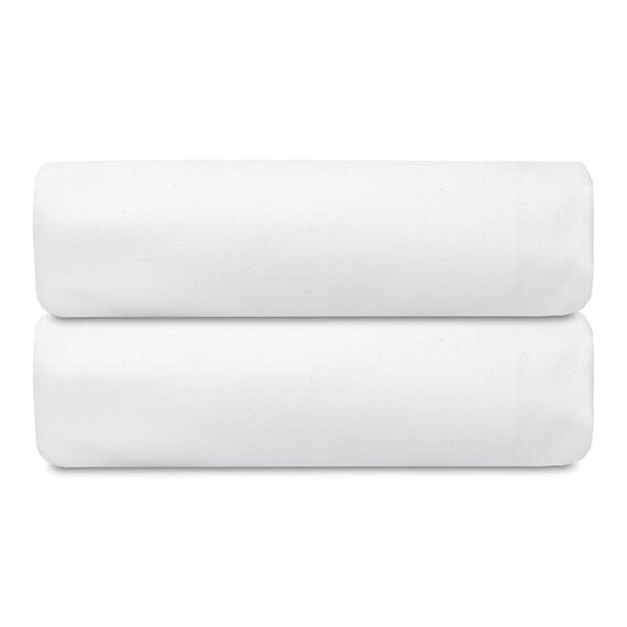 Простыня на резинке из плотного сатина белого цвета из коллекции Essential, 200х200х30 см, Tkano