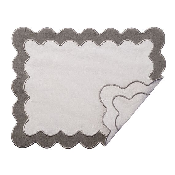 Салфетка под приборы с контрастным кантом серого цвета из коллекции Trendy Ruffles, 35х45 см, Tkano
