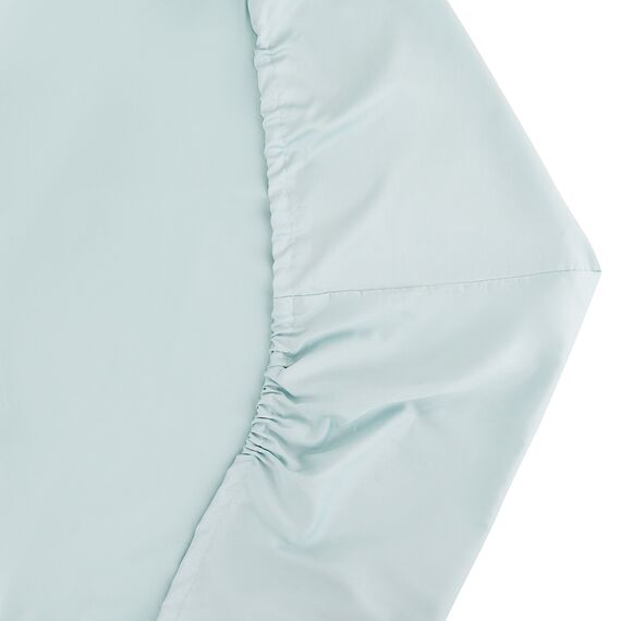 Простыня на резинке из сатина голубого цвета из коллекции Essential, 180х200 см, изображение 2