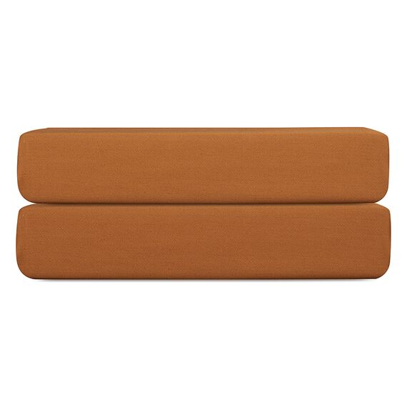 Простыня на резинке из сатина из коллекции Meditation, caramel, 180х200х30 см, Tkano