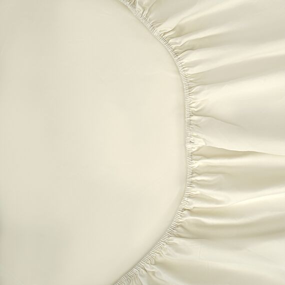 Простыня на резинке из сатина серо-бежевого цвета с брашинг-эффектом из коллекции Essential, 180х200 см, Tkano, изображение 8