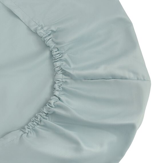 Простыня на резинке из сатина голубого цвета из коллекции Essential, 200х200х30 см, изображение 4