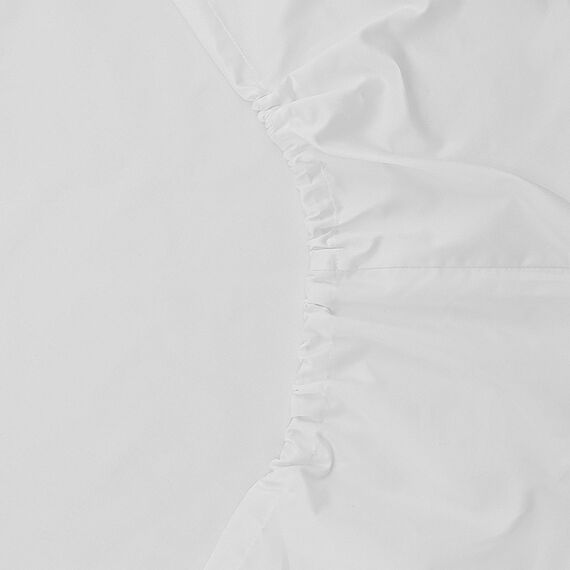 Простыня на резинке из плотного сатина белого цвета из коллекции Essential, 180х200х30 см, Tkano, изображение 7