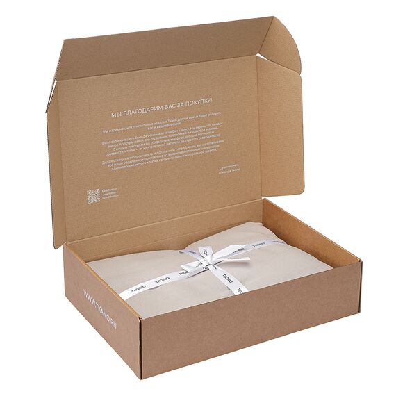 Простыня изо льна и хлопка серо-бежевого цвета из коллекции Essential, 240х270 см, Tkano, изображение 6