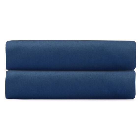 Простыня на резинке из премиального сатина темно-синего цвета из коллекции Essential, 200х200х30 см, Tkano