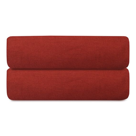 Простыня на резинке изо льна и хлопка цвета копченой паприки из коллекции Essential, 180х200х30 см, Tkano