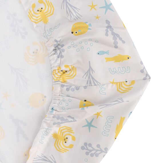 Простыня на резинке из сатина с принтом Oceania world из коллекции Tiny world, 60х120х20 см, изображение 7