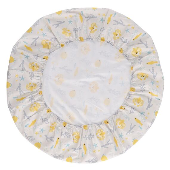 Простыня круглая на резинке из сатина с принтом Oceania world из коллекции Tiny world, 75х75х20 см, изображение 2