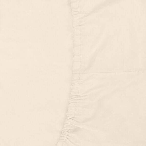 Простыня на резинке из сатина кремового цвета из коллекции Essential, 200х200х30 см, изображение 2