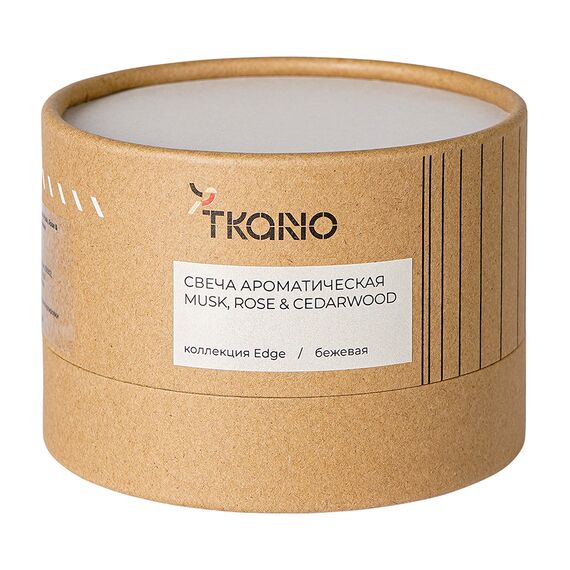 Свеча ароматическая Musk, Rose & Cedarwood из коллекции Edge, бежевый, 30 ч, Tkano, изображение 15