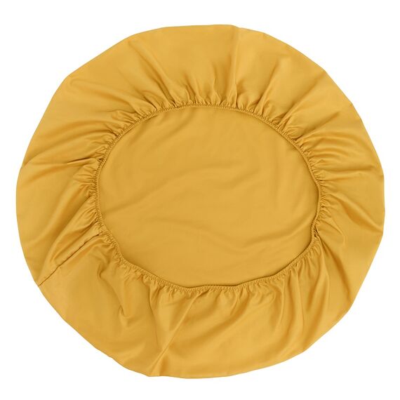 Простыня круглая на резинке из сатина горчичного цвета из коллекции Essential, 75х75х20 см, изображение 2