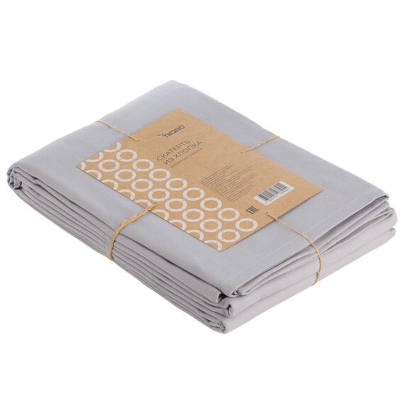 Скатерть из хлопка серого цвета из коллекции Essential, 170х250 см, изображение 5