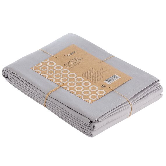 Скатерть из хлопка серого цвета из коллекции Essential, 170х170 см, изображение 5