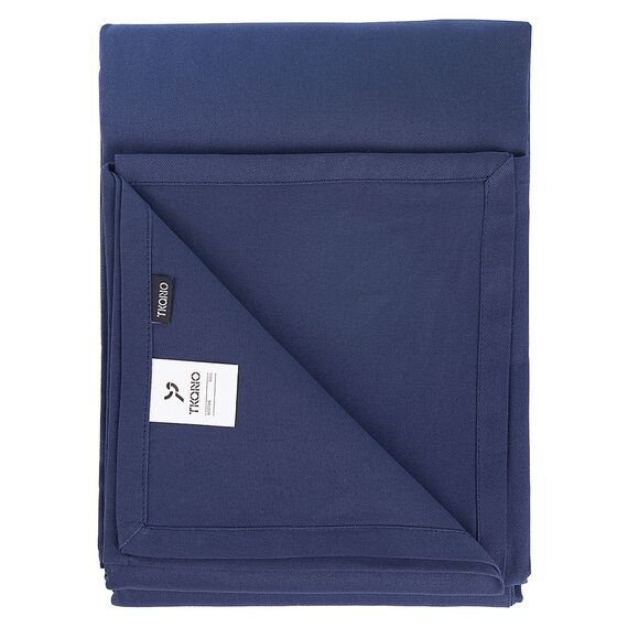 Скатерть из хлопка темно-синего цвета из коллекции Essential, 170х170 см, изображение 4